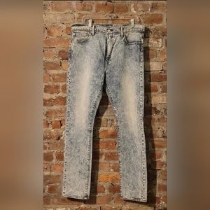 LEVIS SKINNY FIT 510 VTG ACID WASH DENIM JEANS 38W 34L